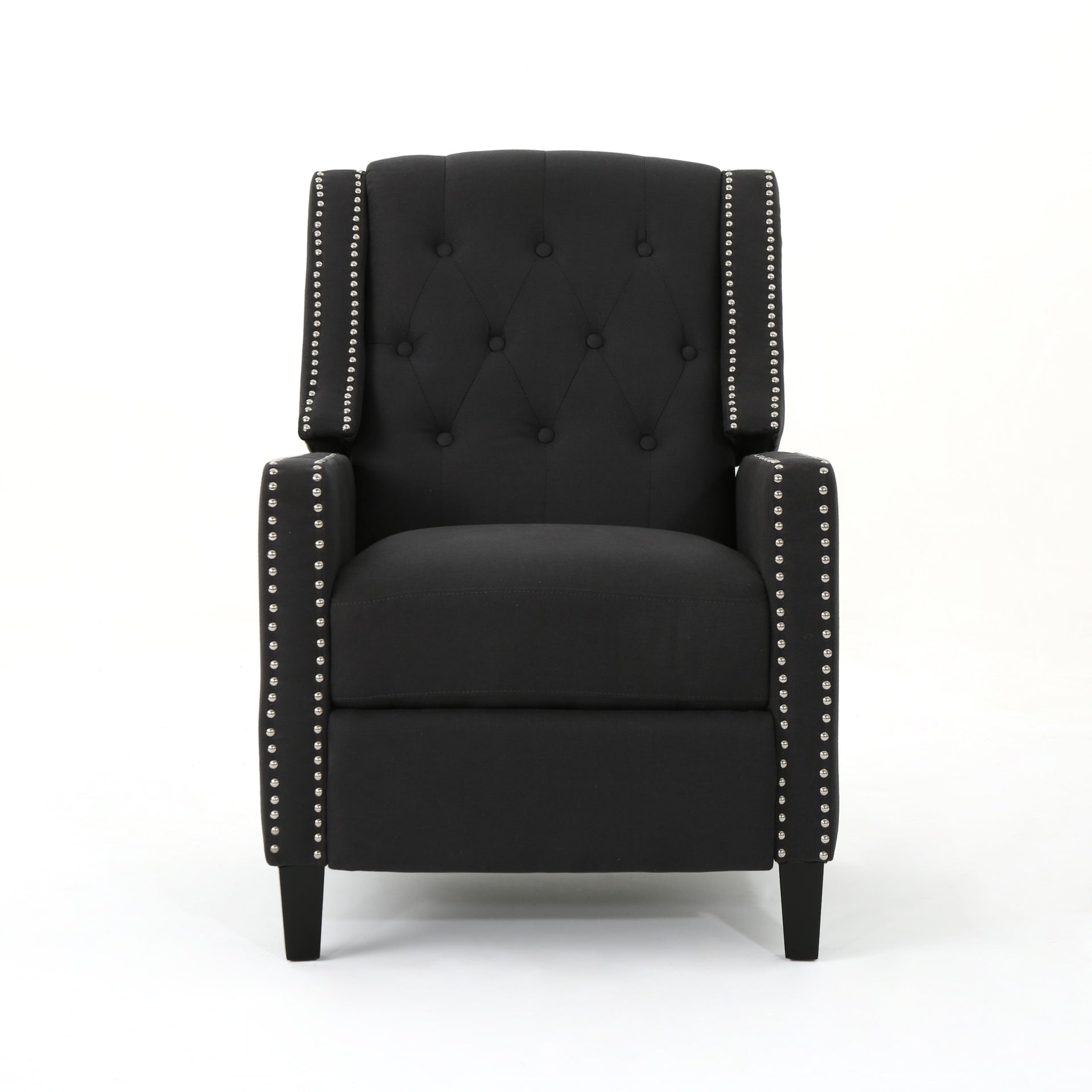 Classic Dark Grey Fabric Push Back Chair