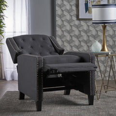 Classic Dark Grey Fabric Push Back Chair