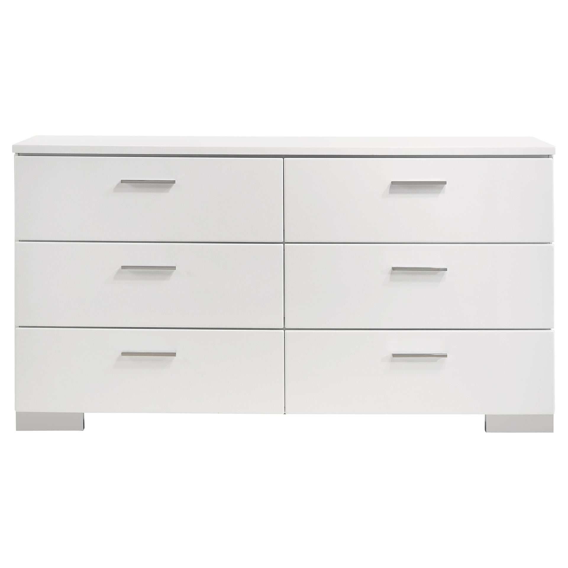 Dulcey White High Gloss 6-drawer Dresser