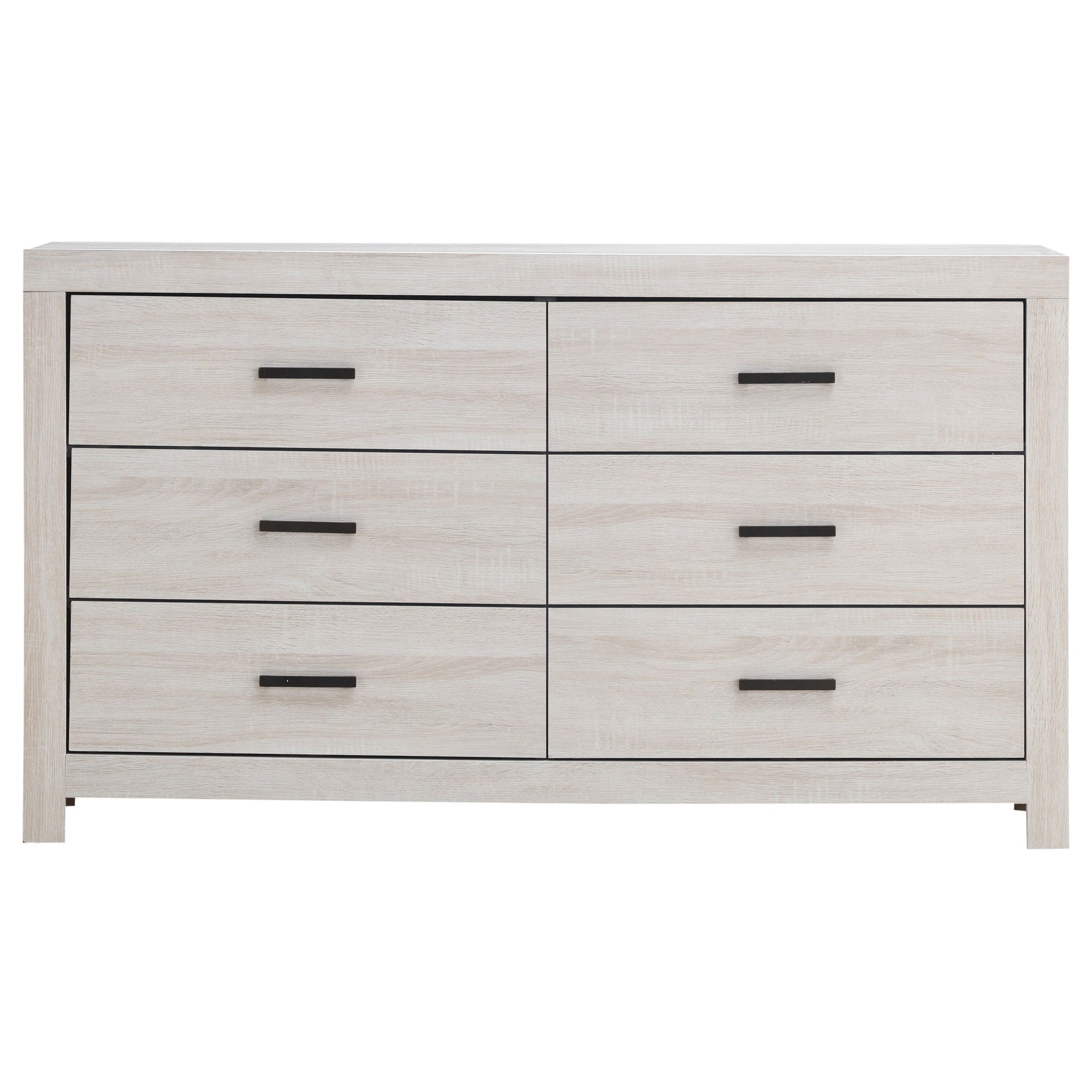 Sherwood Coastal White 6-drawers Dresser