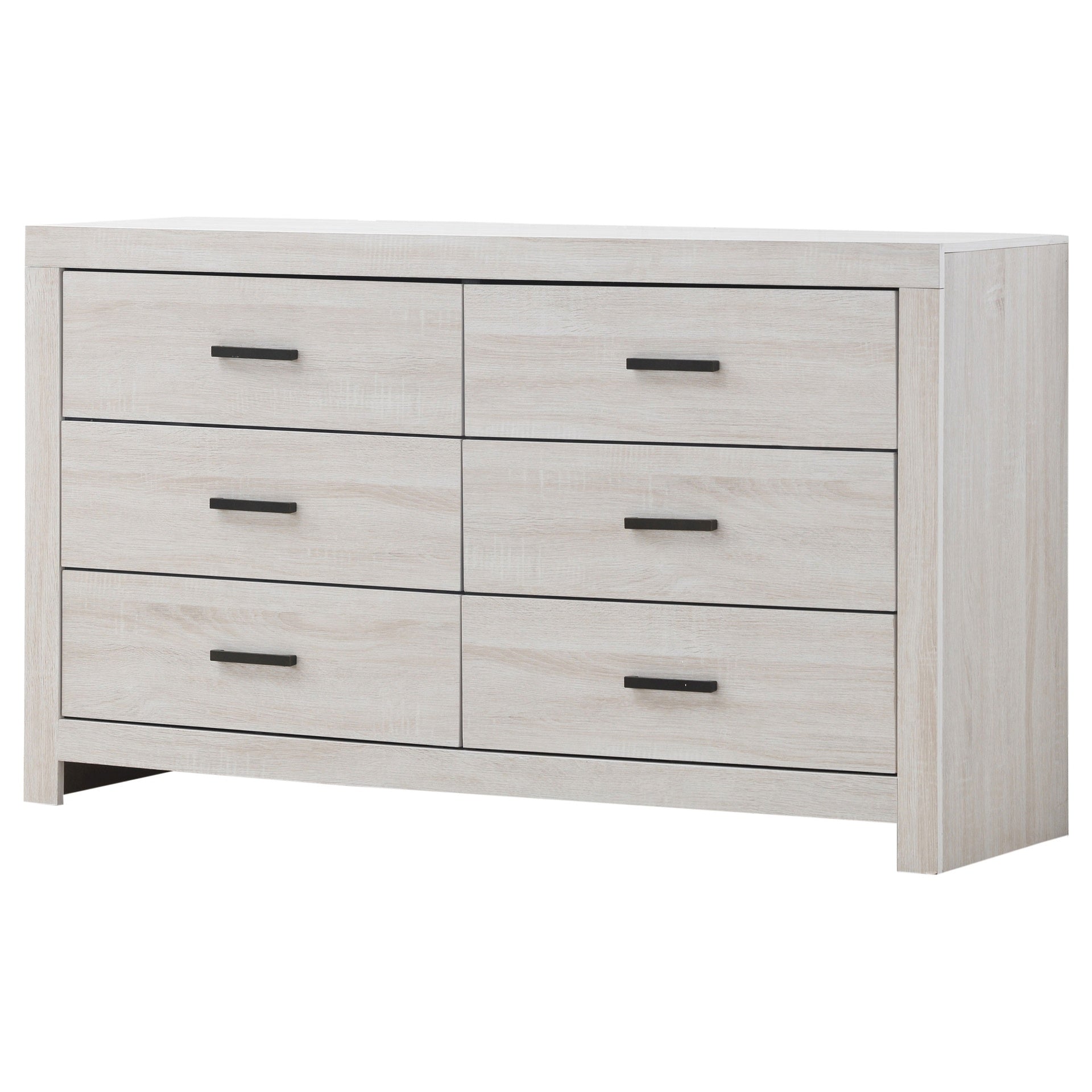 Sherwood Coastal White 6-drawers Dresser