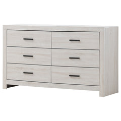 Sherwood Coastal White 6-drawers Dresser