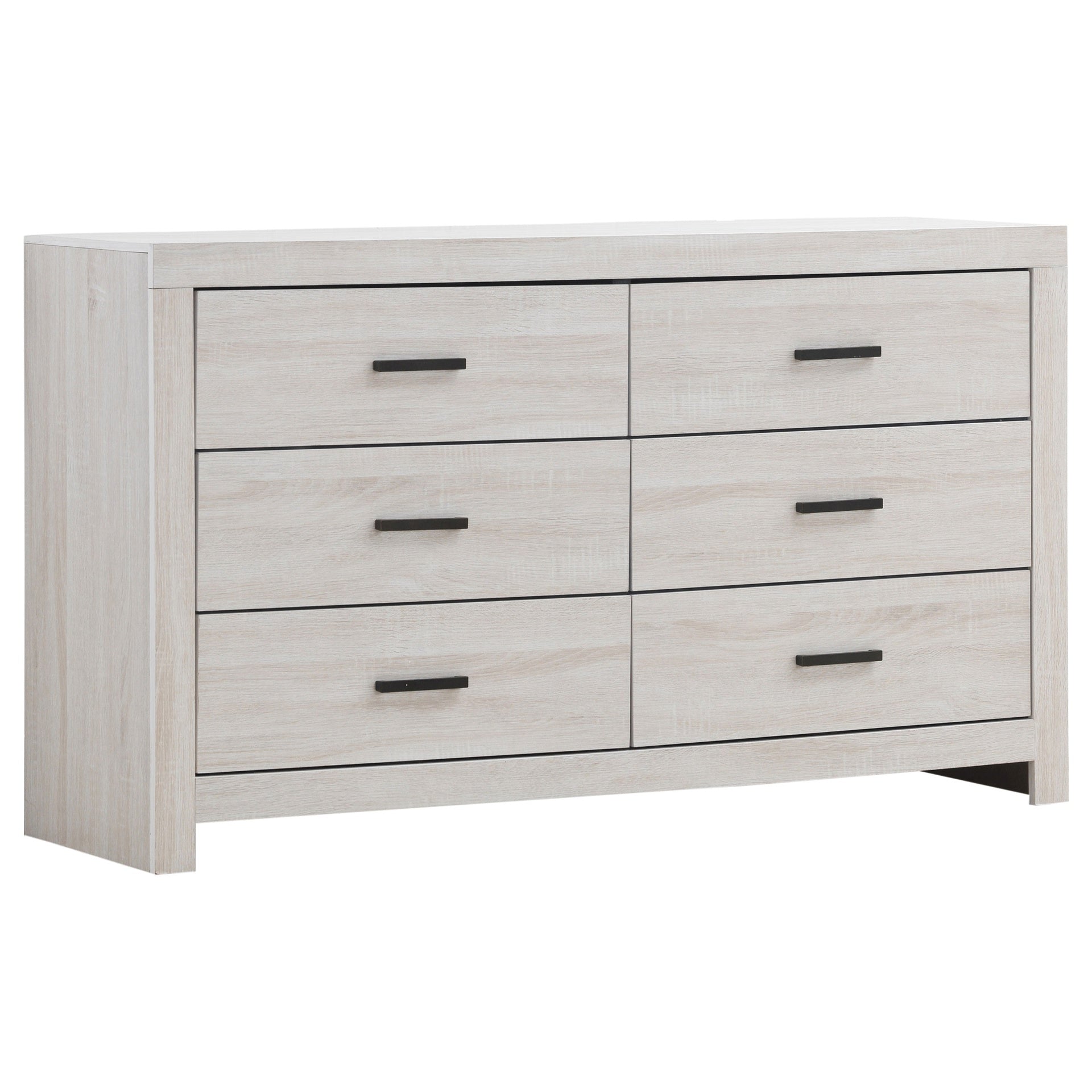 Sherwood Coastal White 6-drawers Dresser