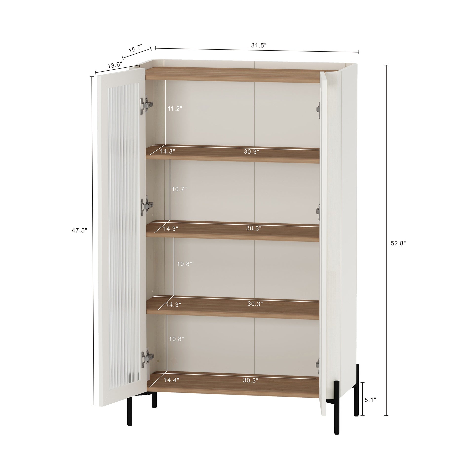 Bookcase Cabinet in Maple and Off White