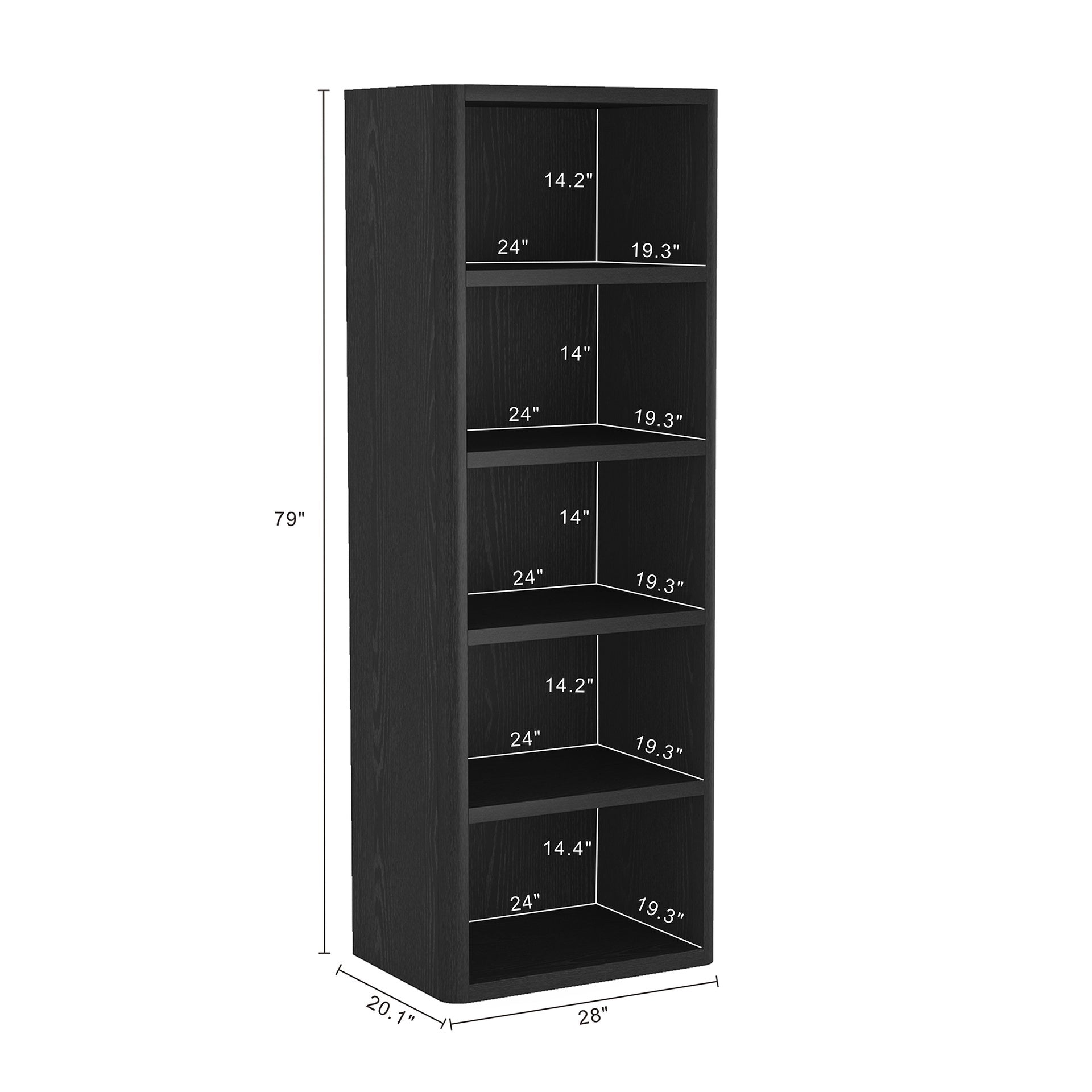 Open Bookcase in Black