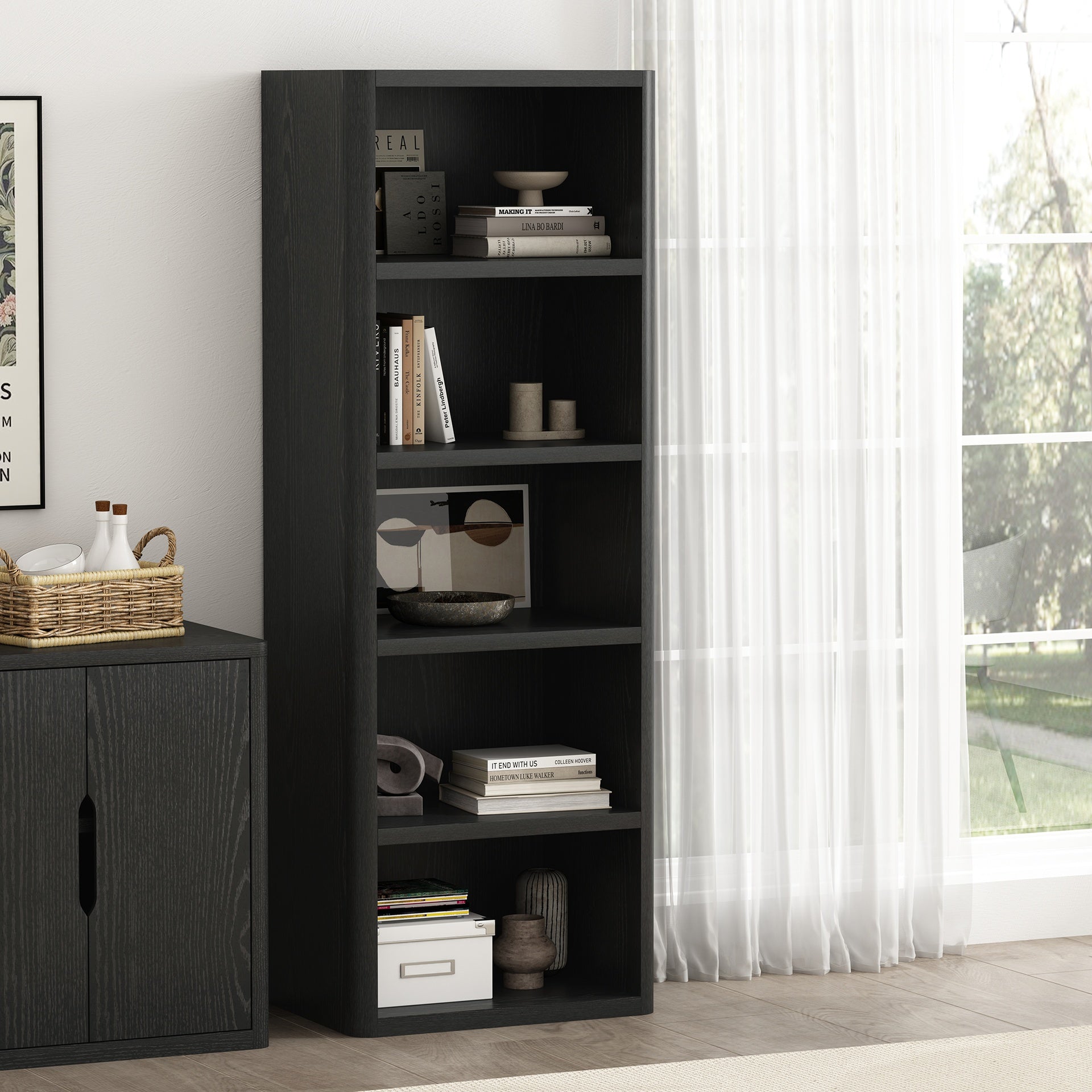 Open Bookcase in Black