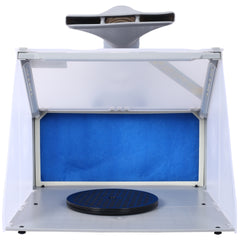 Portable Airbrush Spray Booth with 3 LED Lights, Extra Replaceable Extra Filter Pad, Turn Table and 6ft Exhaust Extension Hose for Hobby, Painting, Art Craft