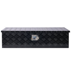 39inch Aluminum tool box,heavy duty truck bed tool box,outdoor trailer pickup storage tool box,RV storage organizer,underbody  box w/lock keys,black 39x13x10inch