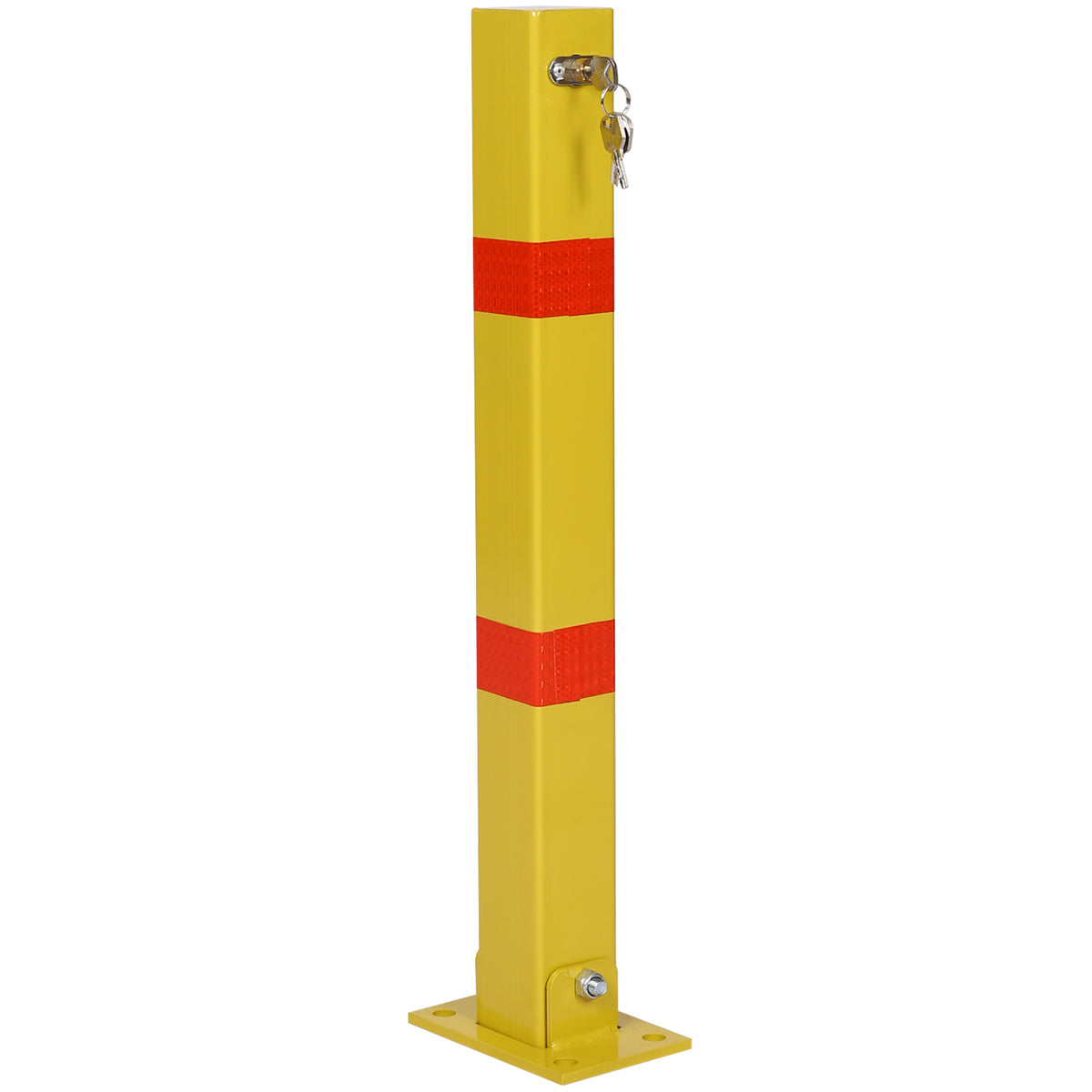 Parking bollard,pole barrier with lock ,car parking protection posts,home garage street decor ,parking barrier Square yellow