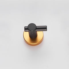 Round Base Wall Hanging Hook with Screws- Black Gold Hook, 4 Pack, for Entry Shoe Cabinet, Wardrobe Bathroom Bedroom Furniture Hardware