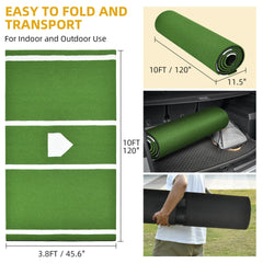 Premium Baseball Batting Mat: 10x3.8 ft Indoor/Outdoor Portable Baseball Softball Hitting Mat, Non-slip Rubber Bottom Batting Cage Mat with Home Plate for Batter, Pitcher and Catcher Training