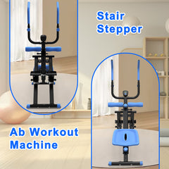 Multifunctional 2-In-1 Stair Stepper And Ab Workout Machine Blue