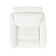 Bloomy 35.5" High-Back Power Recliner Motion Chair, Chiffon White Boucle