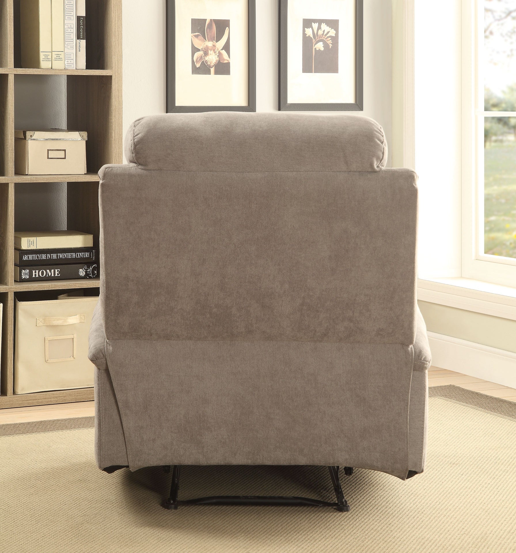 Grey Recliner with Cup Holder