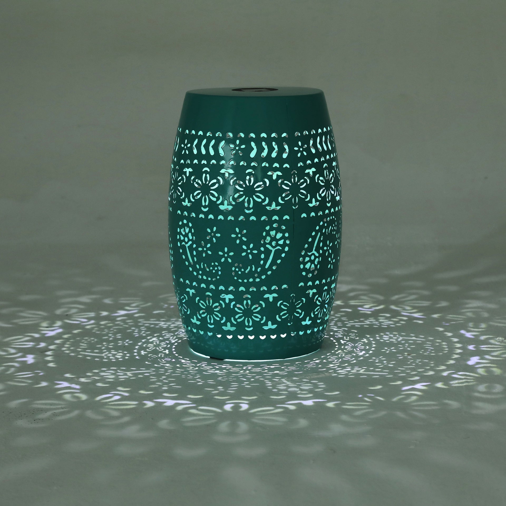 SOLAR SIDE TABLE,TEAL COLOR