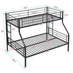Twin Over FULL Metal Bunk Bed , No Box Spring Needed, Large Under Bed Storage, Easy Assemble