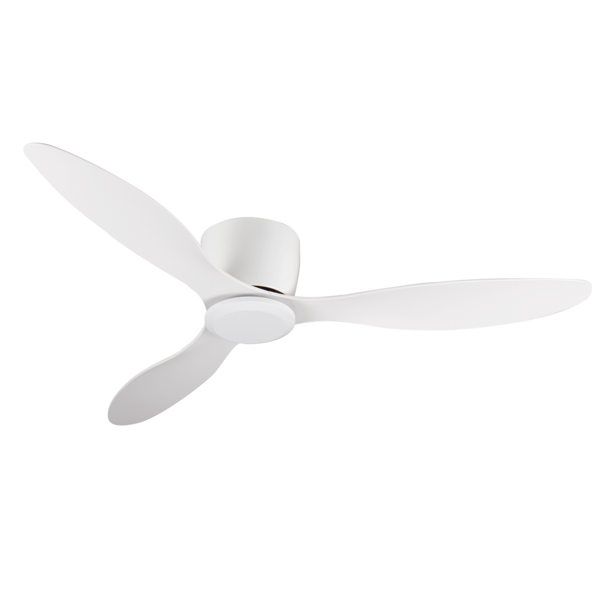 52" Flush Mount white Ceiling Fan without light, 3 Reversible Blades, with 6 Speeds Reversible DC Motor,Low Profile Ceiling Fan with no light for Living Room Kitchen Bedroom