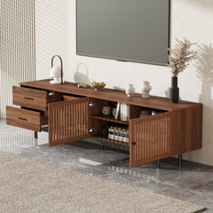 78 inch Modern TV Stand for TVs up to 85", Entertainment Center with Deep Drawers & Cable Management, Soft-Closing Hinges, Solid Wood Legs for Living Room