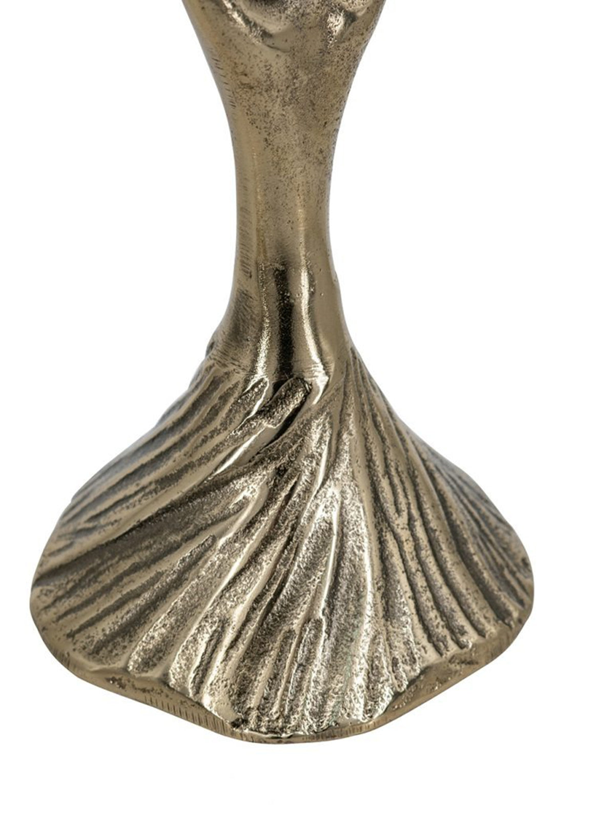 Set of 2 Gold Aluminum Pillar Holder With Abstract Lady Design, S: 4.5x9.5", L: 4.5x11.5"