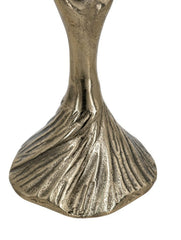 Set of 2 Gold Aluminum Pillar Holder With Abstract Lady Design, S: 4.5x9.5", L: 4.5x11.5"