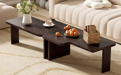 U-Can Modern Minimalist Coffee Table Set, Rectangle Coffee Table with Splicing Design, Multifunctional Combination Table for Living Room