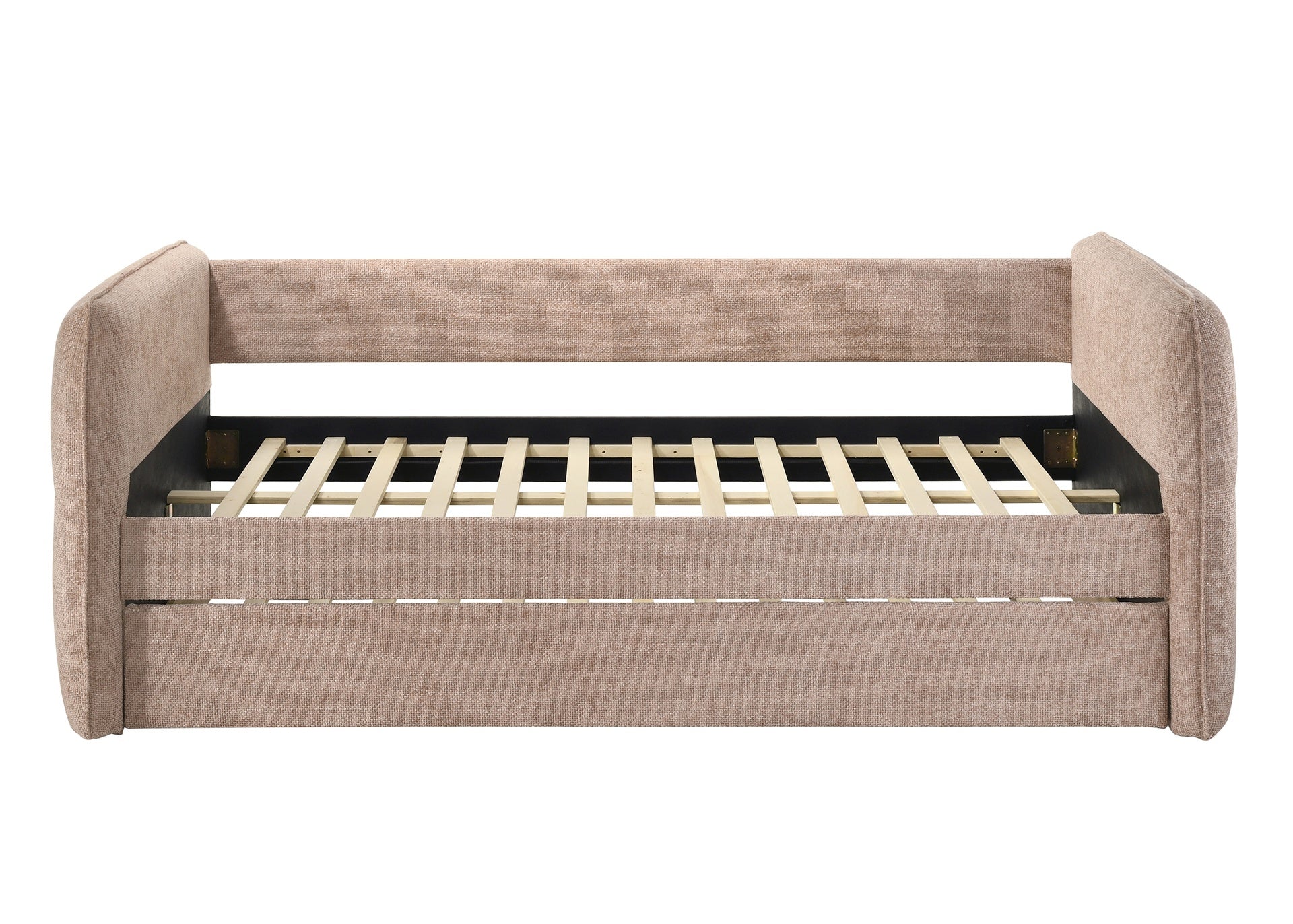 Luxurious 1pc Modern Daybed Pull Out Trundle Button Tufted Nailhead Trim Bedroom Living Room Furniture Mauve Finish