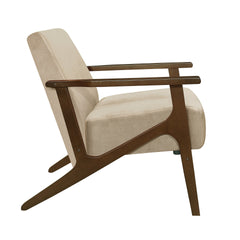 Modern Home Furniture 1pc Accent Chair Cushion Seat Back Light Brown Upholstery Solid Wood Frame