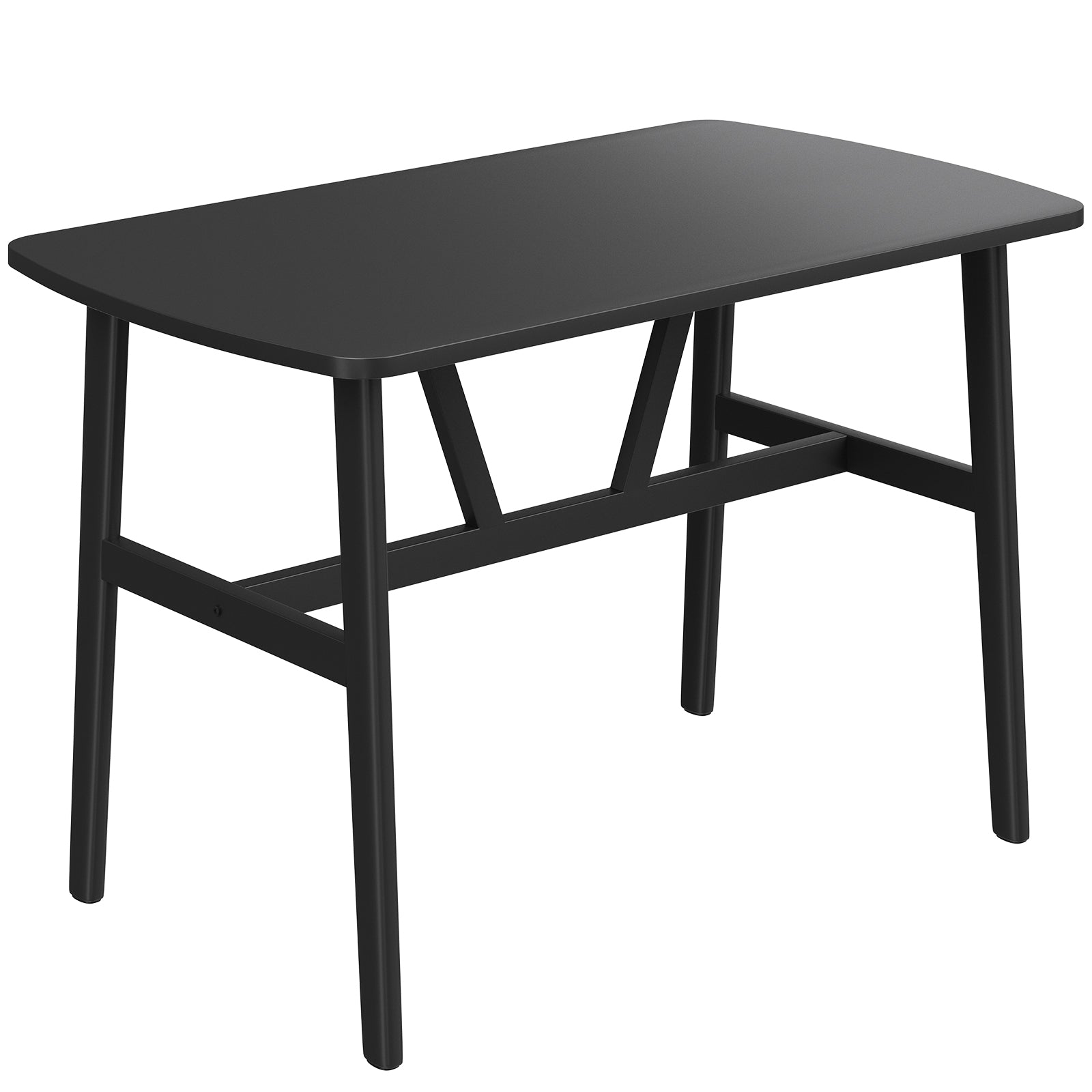 Dining Table for 4-6 Person, Rectangular Wood Kitchen Table, Modern Dinner Table with Sturdy Metal Frame for Dining Room, Kitchen, 47.2 inch, Black