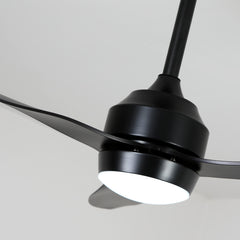 52" Ceiling Fan with Lights Quiet DC Motor 3 ABS Blade Ceiling Fans 6 Speed Levels,Reversible Ceiling Fan, for Patio Living Room, Bedroom, Office,Indoor.-- Black