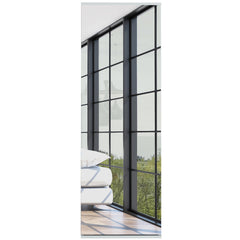 Montauk 5-Shelf Wall Mounted Shoe Cabinet with Mirror Door White