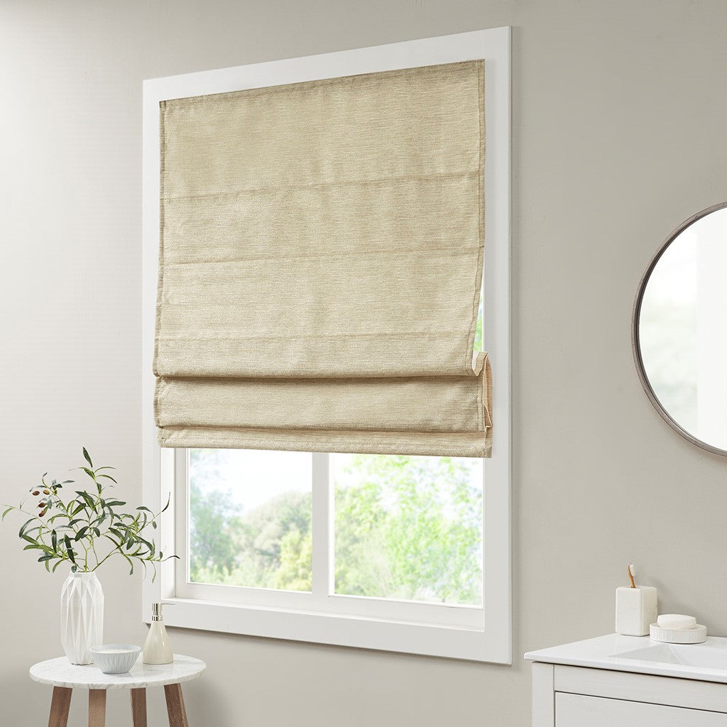 Printed Faux Silk Room Darkening Cordless Roman Shade