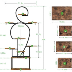 Plant Stand Indoor with Grow Light, 9 Tiered 63" Tall Indoor Plant Shelves for Multiple Plants, Large Metal Plant Shelf, Lighted Plant Stand for Indoor, Balcony, Living Room