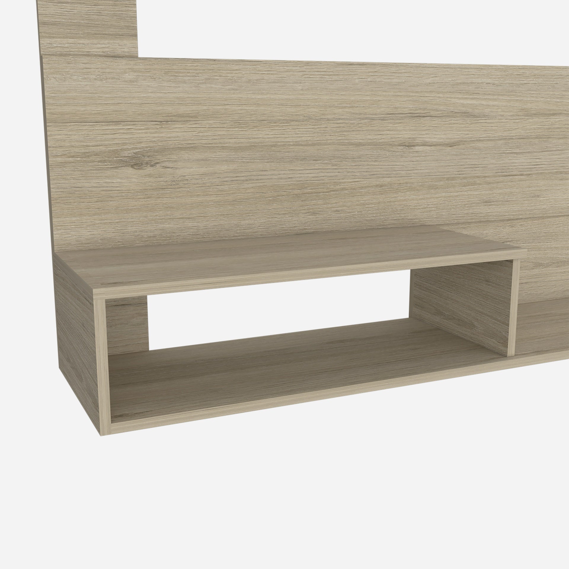 Floating Entertainment Center Albuquerque, Space For The TV´s up 55", Light Pine Finish