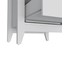 Nightstand More, Two Shelves, Four Legs, White Finish