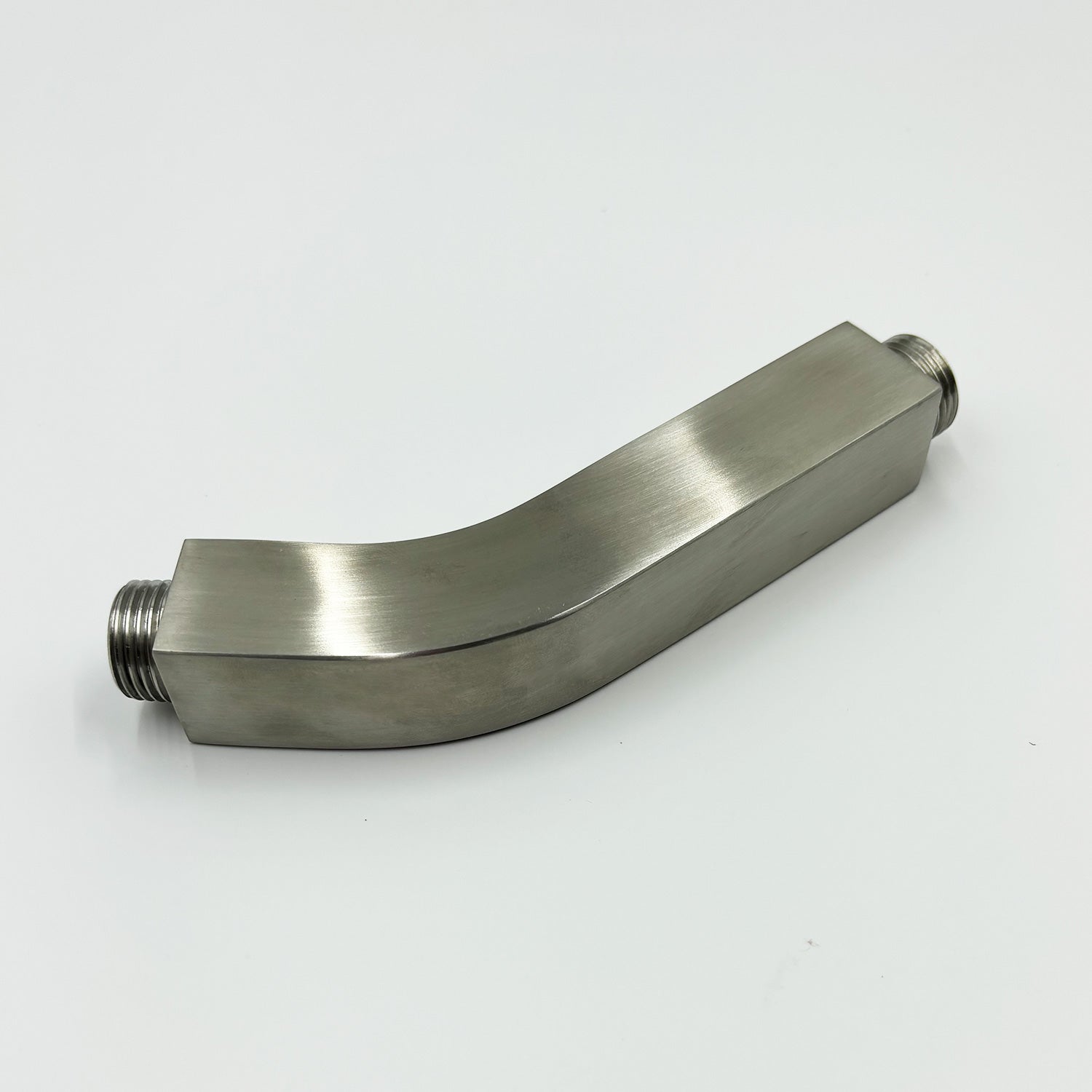 Square Shower Arm with Flange, 1/2 NPT Tapered Threads, Rain Shower Head Arm, Wall Mount Shower Extension Arm