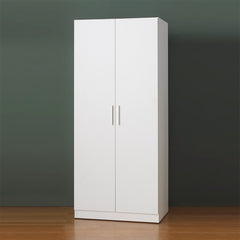 Mia Tall Shoe Cabinet with Six Shelves in White