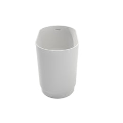 39 Inch Solid Surface Soaking Bathtub - Deep Soak Freestanding Tub