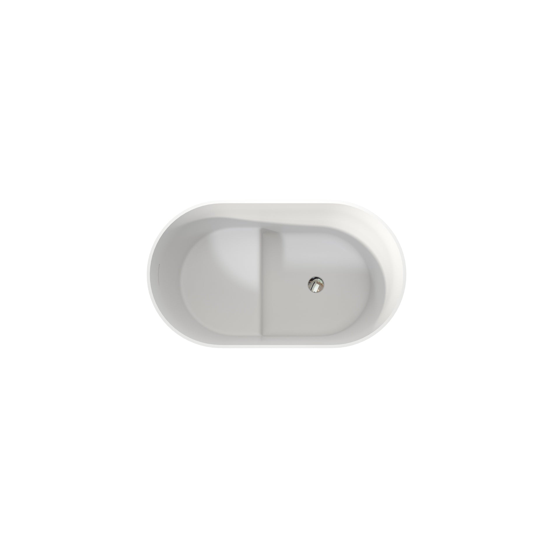 39 Inch Solid Surface Soaking Bathtub - Deep Soak Freestanding Tub