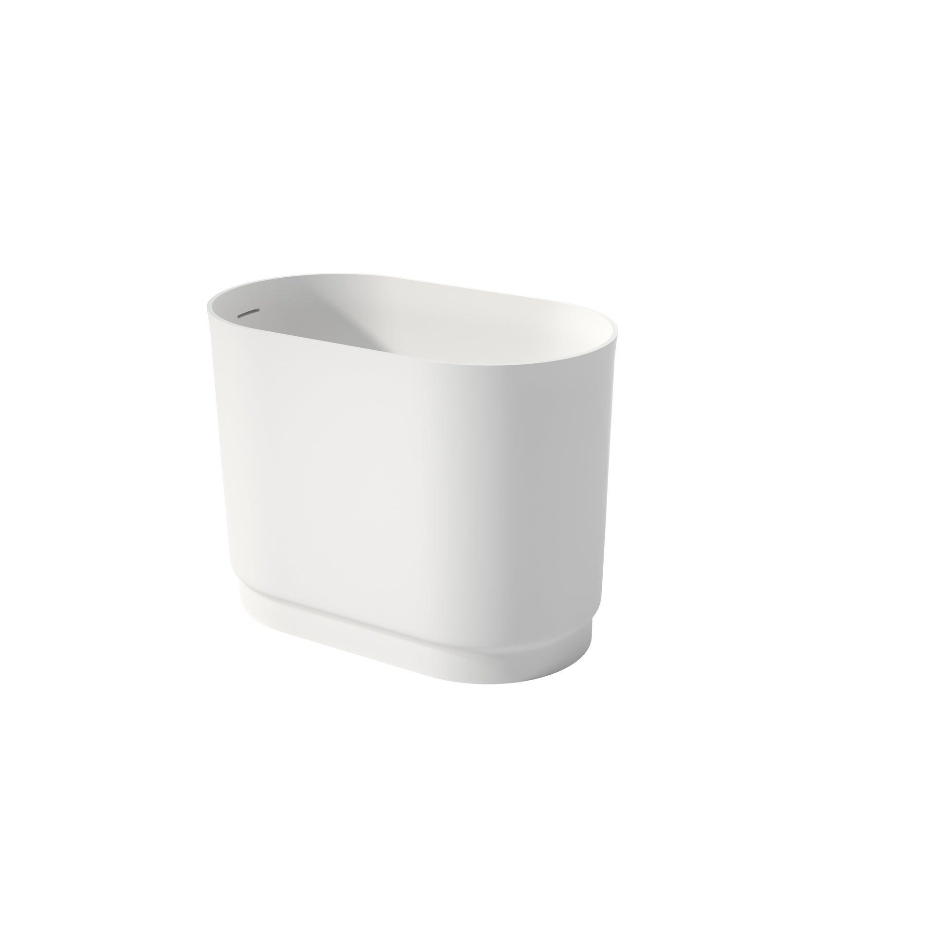 39 Inch Solid Surface Soaking Bathtub - Deep Soak Freestanding Tub