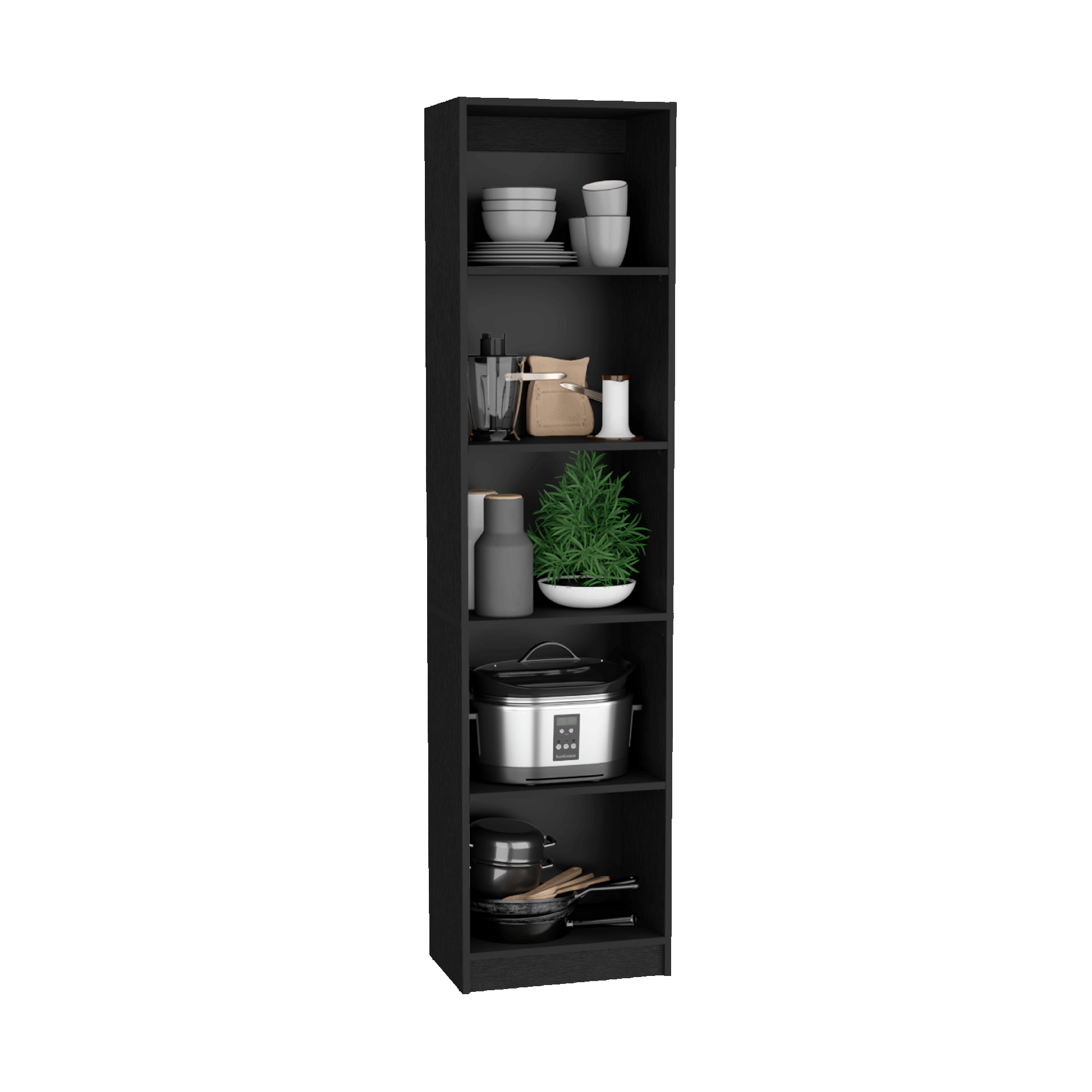 Wenge Slim 2 Piece Living Room Set with 2 Bookcases