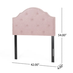 Tufted Upholstered Headboard Twin Size, Solid Wood Head Board with Durable Metal Legs, Adjustable Height Twin headboard with Nailhead Trim,fabric Headboard in Modern Button Tuffted Design