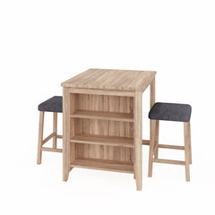 Dante 36" Oak Finish 3-PC Counter Height Table Set