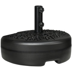 Outsunny Half Round Umbrella Base, Sand or Water Filled Half Patio Umbrella Stand Holder for Lawn, Deck, Backyard and Garden, 40lb Capacity Water or 46lb Capacity Sand, Fit 1.5"or 2" Pole, Black
