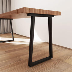 Metal Table Legs 28''x 24'' Heavy-Duty Desk Legs Industrial Furniture Legs for Dinning Table, Computer Table, Office Table (2Pcs)-Black