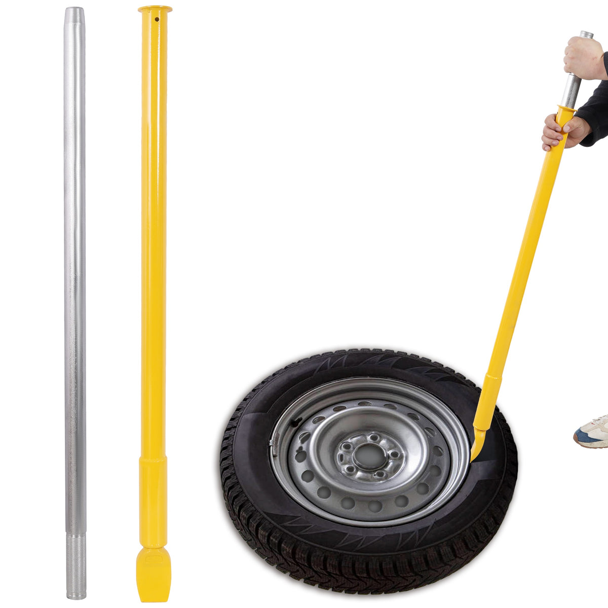 Heavy Duty Tire Bead Breaker Slide Hammer,Portable Tire Changing Sliding Impact for Car Truck Trailer,Yellow Color