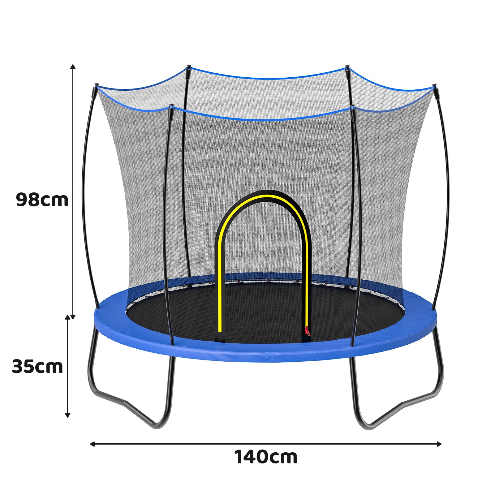 YC 55in round trampoline-spring-Blue