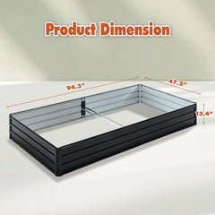 Galvanized Raised Garden Beds Outdoor // 8×4×1 ft Planter Raised Beds for Gardening, Vegetables, Flowers // Large Metal Garden Box