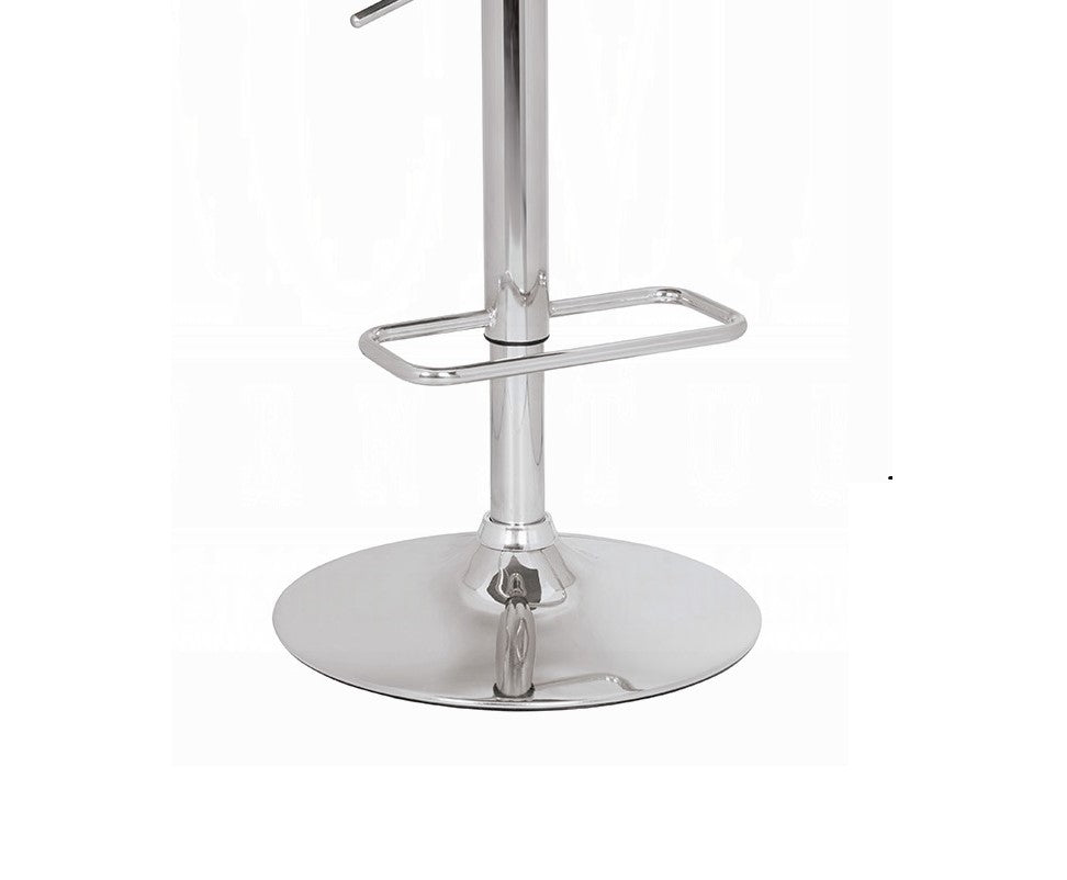 Adjustable Height Bar Stool Swivel Seat Acrylic Red and Chrome Finish Modern Kitchen Furniture 1pc Sleek Design