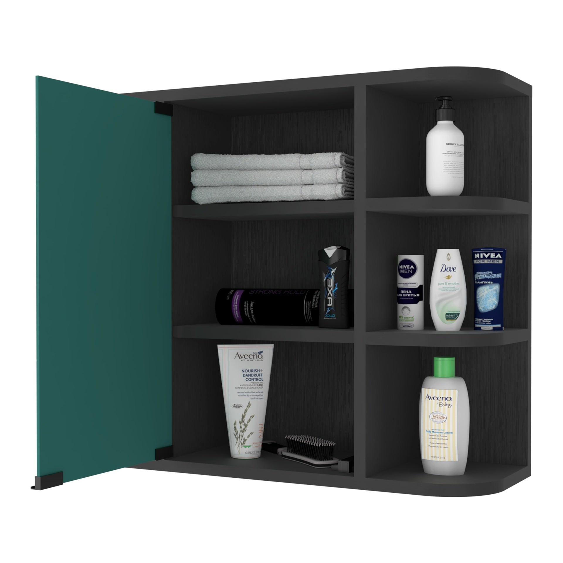 Roseburg 6-Shelf Medicine Cabinet with Mirorr Wenge