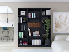 Wenge 3 Piece Living Room Set with 3 Bookcases
